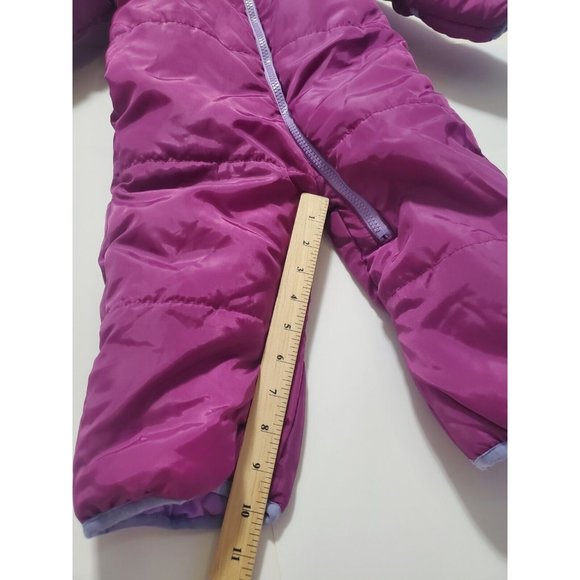 Pink Platinum Baby Girls One Piece Warm Winter Puffer Snowsuit Pram Bunting 12 M - Picture 6 of 16